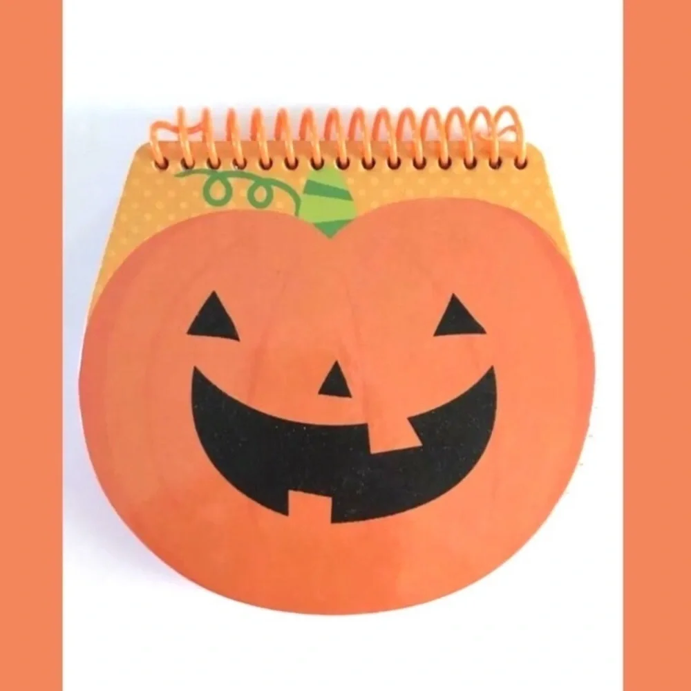 Halloween Pumpkin Stationery Set Notepad Stickers Pencils Glitter Planner Girl